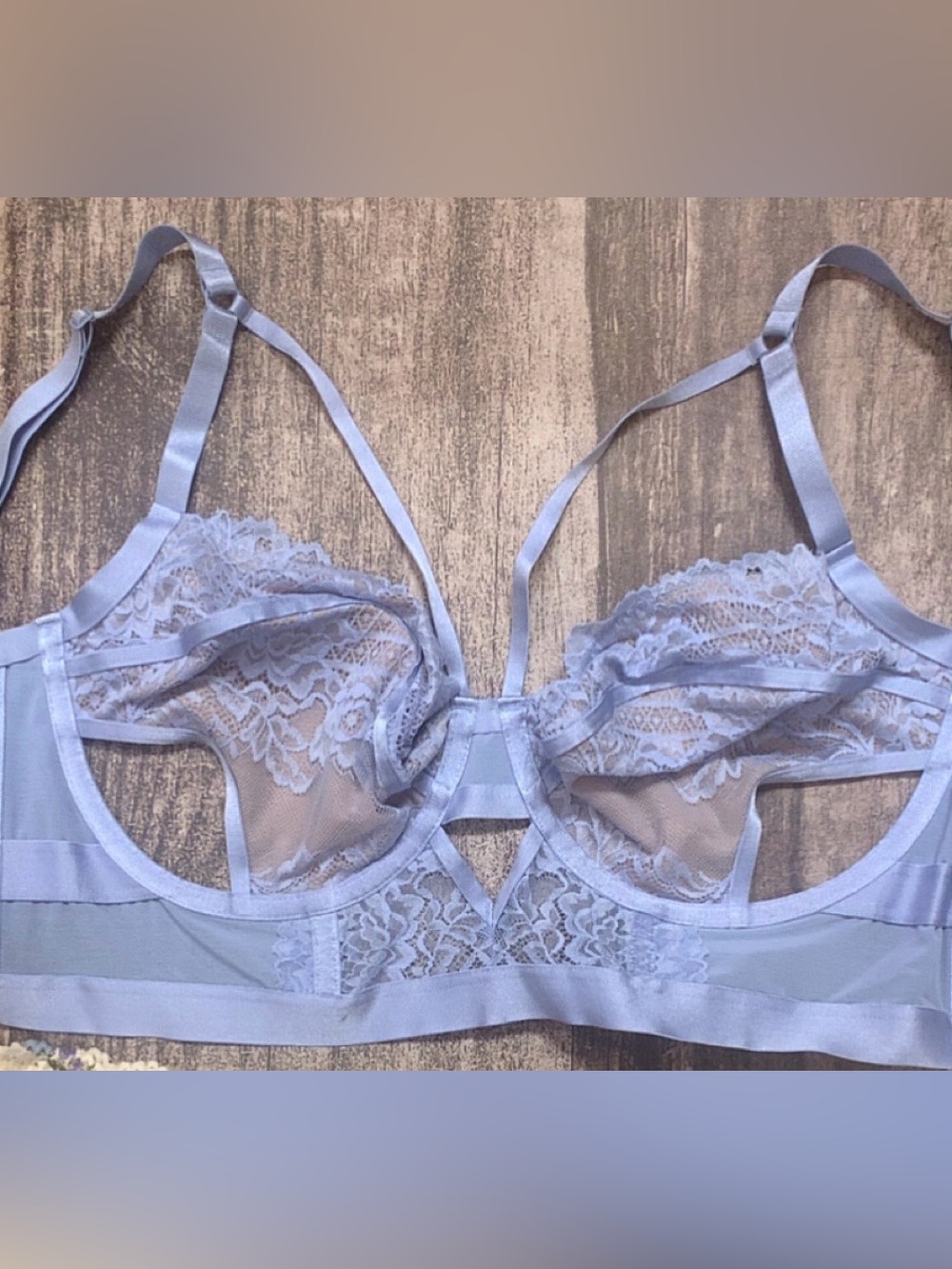Torrid Retro Ribbon Cutout Longline Bra Serenity Blue Size 3 NWT